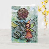 フラワーフェアリー自然愛好家の妖精 カード (黄色い花)