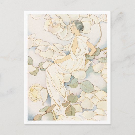 フラワーフェアリー、ローラ・クームズヒルズ、アート ポストカード (正面)