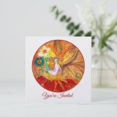 フラワーフェアリー 赤 黄 白 ファンタジー サマー パーティー 招待状 (スタンド正面)