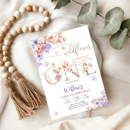 フラワーフェアリー　１歳の誕生日パーティー招待状 招待状