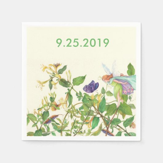 フラワーフェアリーEthereal水彩カスタム スタンダードカクテルナプキン (正面)