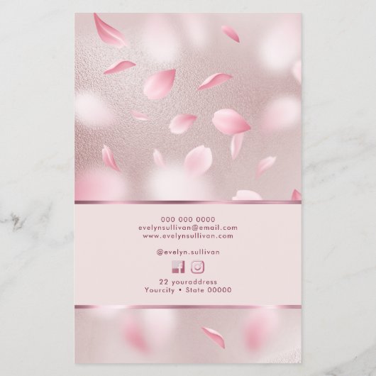 フラワーフェイク花びら箔の価格表フライヤー チラシ (裏面)