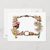 フラワーフェイパーソナライズされたリー ポストカード (正面/裏面)