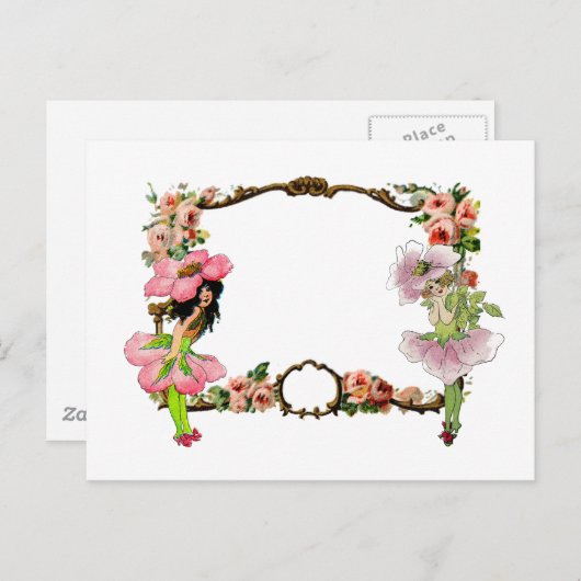 フラワーフェイパーソナライズされたリー ポストカード (正面/裏面)