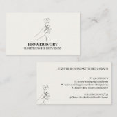 フラワーフェミニンイベントアイボリーベージュ 名刺 (正面/裏面)