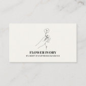 フラワーフェミニンイベントアイボリーベージュ 名刺 (正面)