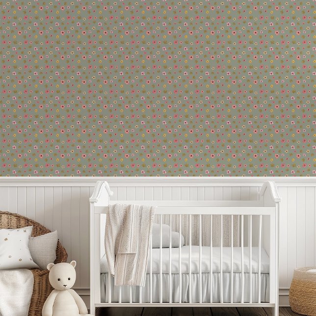 フラワーフェミニンズフローラ子供部屋ベッドルームリビングルーム 壁紙 (クリエイターアップロード済み)