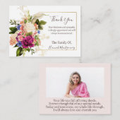 フラワーフォト悔やみや弔慰葬式カード ノートカード (正面/裏面)