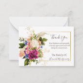 フラワーフォト悔やみや弔慰葬式カード ノートカード (正面)