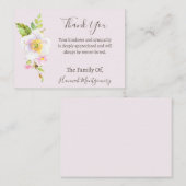 フラワーフォト悔やみや弔慰葬式カード ノートカード (正面/裏面)