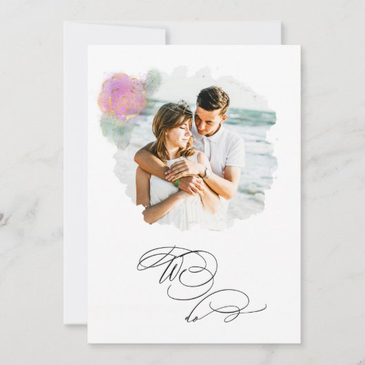 *~*フラワーフォトRSVP + QR AR6バラ結婚のInvite 招待状 (正面)