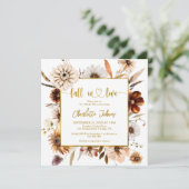 フラワーフォールインラブ テラコッタゴールド ブライダルシャワー 招待状 (スタンド正面)