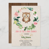 フラワーフクロウ招待状 招待状 (正面/裏面)