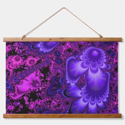 フラワーフラクタルウォールタペストリー 吊り下げ型タペストリー (正面)