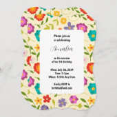 フラワーフラット招待状カード (正面/裏面)