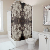フラワーフラワーズ白黒抽象芸術ヴィンテージ シャワーカーテン (インサイチュ)
