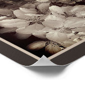 フラワーフラワーズ白黒抽象芸術ヴィンテージ ポスター (角)