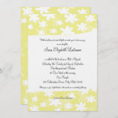 フラワーフレッシュイエローバルミツワー招待状 招待状 (正面/裏面)