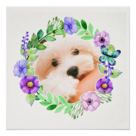 フラワーフレームの写真のポスカスタムター ポスター