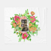 フラワーフレームの写真フリースブランケット フリースブランケット (正面(横))