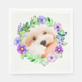 フラワーフレームの写真紙ナプキン スタンダードランチョンナプキン