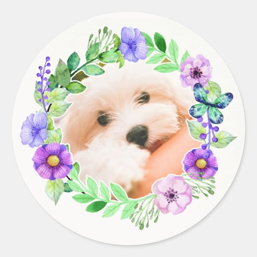 フラワーフレームの写真 ラウンドシール (正面)