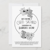 フラワーフレームカードシャワー60誕生日招待状 招待状 (正面)