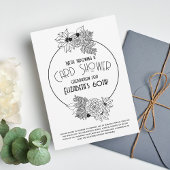 フラワーフレームカードシャワー60誕生日招待状 招待状