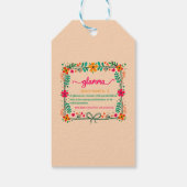 フラワーフレームグラムマ祖母の定義 ギフトタグ (裏面)