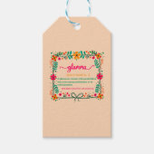 フラワーフレームグラムマ祖母の定義 ギフトタグ (正面)