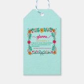 フラワーフレームグラムマ祖母の定義 ギフトタグ (正面)