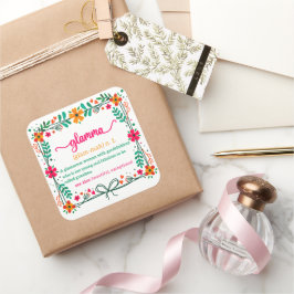 フラワーフレームグラムマ祖母の定義 スクエアシール