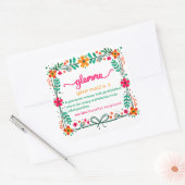 フラワーフレームグラムマ祖母の定義 スクエアシール (封筒)