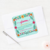 フラワーフレームグラムマ祖母の定義 スクエアシール (封筒)