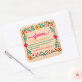 フラワーフレームグラムマ祖母の定義 スクエアシール (封筒)