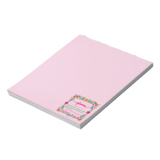 フラワーフレームグラムマ祖母の定義 ノートパッド (回転)