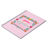 フラワーフレームグラムマ祖母の定義 ノートブック (左側)