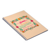 フラワーフレームグラムマ祖母の定義 ノートブック (右側)