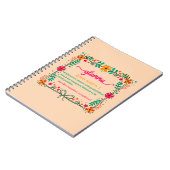 フラワーフレームグラムマ祖母の定義 ノートブック (左側)