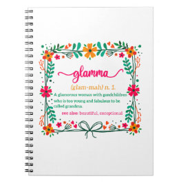 フラワーフレームグラムマ祖母の定義 ノートブック