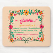 フラワーフレームグラムマ祖母の定義 マウスパッド (正面)