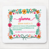 フラワーフレームグラムマ祖母の定義 マウスパッド (正面)