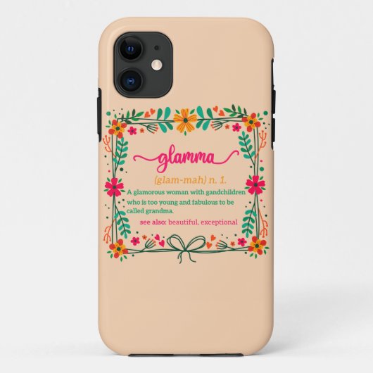 フラワーフレームグラムマ祖母の定義 Case-Mate iPhoneケース (裏面)