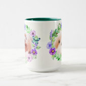 フラワーフレームマグカップ内の2枚の写真 マグカップ (中央)