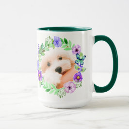 フラワーフレームマグカップ内の2枚の写真 マグカップ