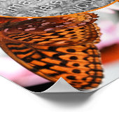 フラワーフレーム上の蝶あなた自身の写真を作成 ポスター (角)