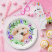 フラワーフレーム内の写真紙プレート ペーパープレート (パーティー)