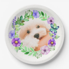 フラワーフレーム内の写真紙プレート ペーパープレート