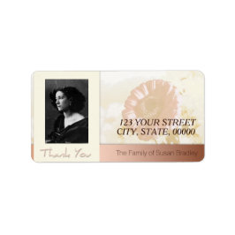 フラワーフレーム写真家族ありがとうラベル ラベル