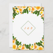 フラワーフレーム結婚式招待状テンプレート (裏面)